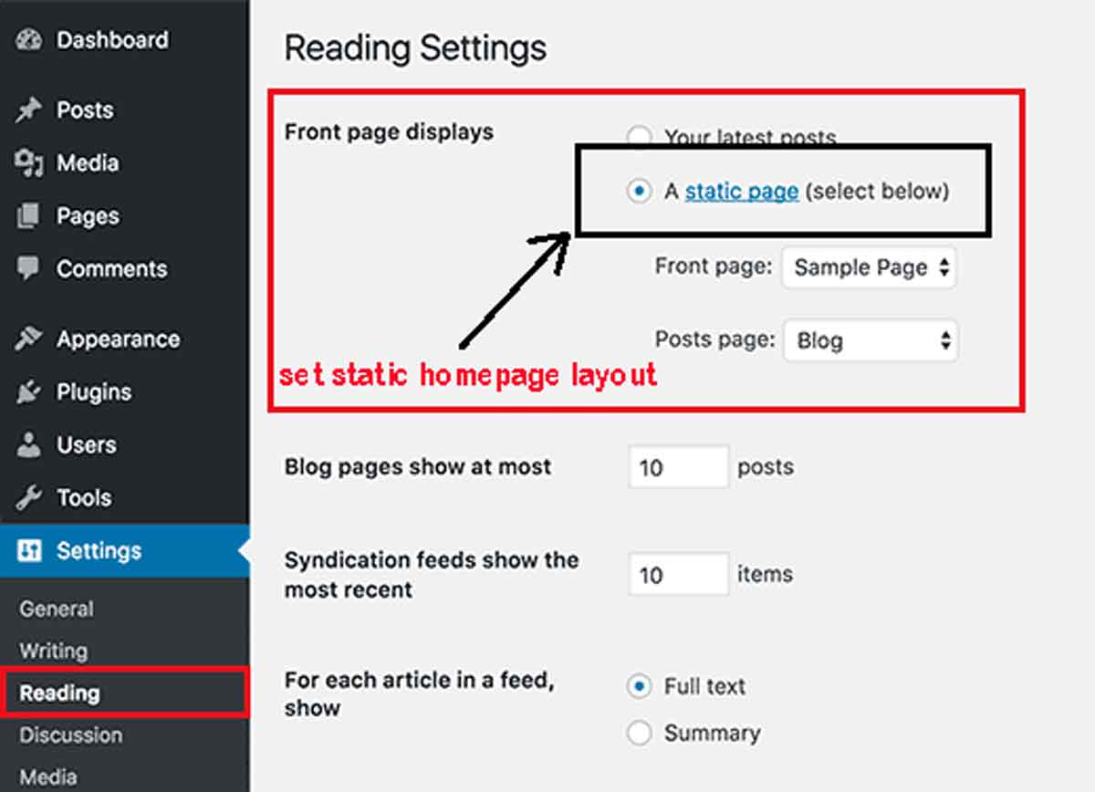 Homepage in WordPress, change homepage layout in WordPress by use theme, edit homepage layout with Elementor website builder in WordPress, set static homepage layout in WordPress