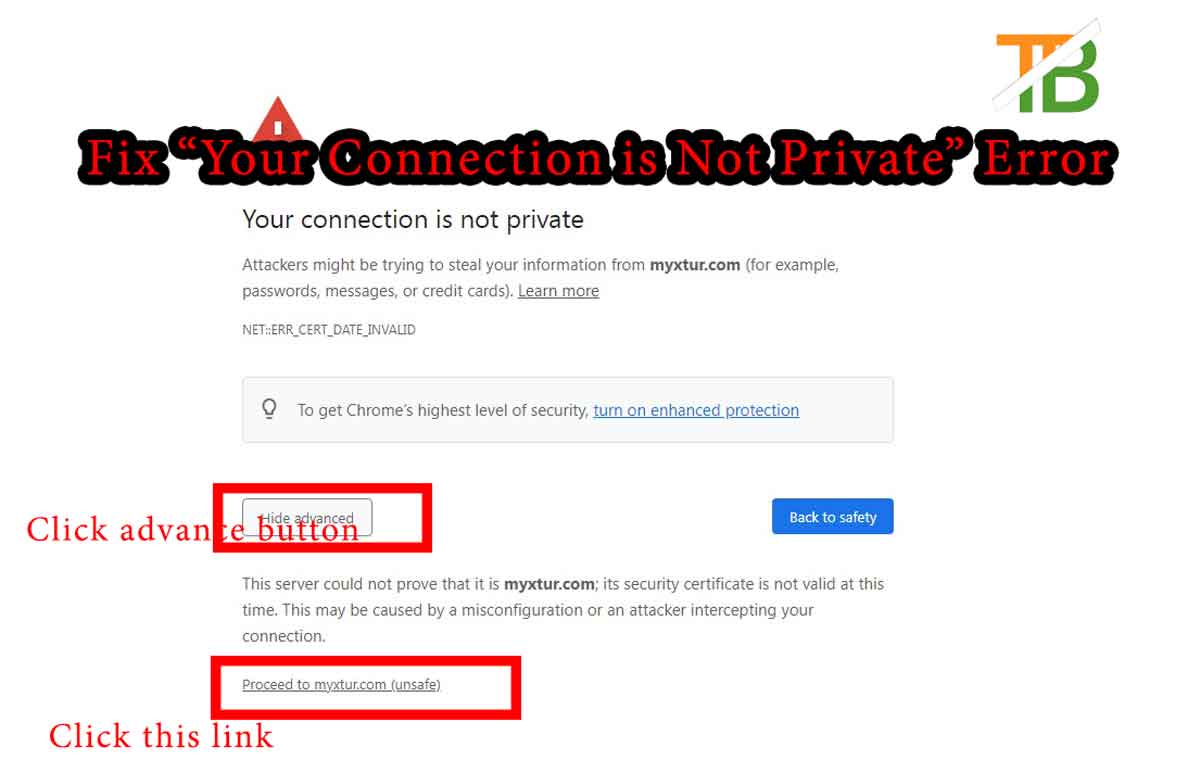 Fix "your connection is not private" error