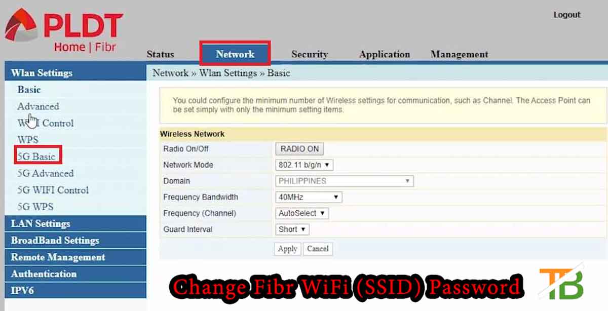 Change fibr wifi (ssid) password, how to change pldt wifi password