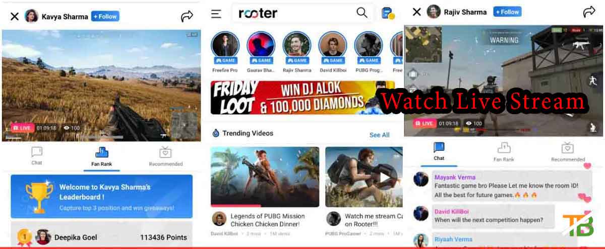 watch live stream by rooter mod apk, rooter mod apk