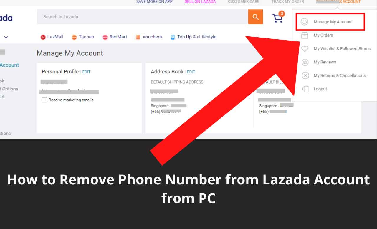how to delete lazada account, how to delete lazada order history